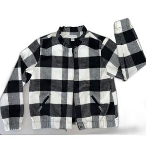 Christopher & Banks Buffalo Plaid Zippered Jacket Size Petite S